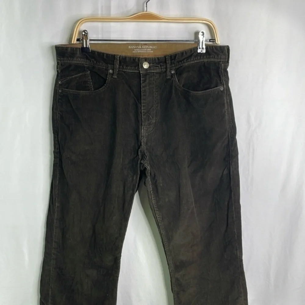 Banana republic, dark brown straight, fit cotton corduroy jeans